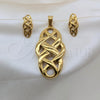 Stainless Steel Necklace and Earring, Polished, Golden Finish, 06.116.0205