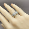 Rhodium Gold Filled Multi Stone Ring, Baguette Design, with White Cubic Zirconia, Polished, Rhodium Finish, 01.346.0027 (One size fits all)