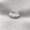Rhodium Gold Filled Multi Stone Ring, Baguette Design, with White Cubic Zirconia, Polished, Rhodium Finish, 01.346.0027 (One size fits all)