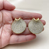Oro Laminado Stud Earring, Gold Filled Style with White Cubic Zirconia, Polished, Golden Finish, 02.436.0027