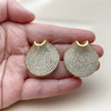 Oro Laminado Stud Earring, Gold Filled Style with White Cubic Zirconia, Polished, Golden Finish, 02.436.0027