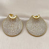 Oro Laminado Stud Earring, Gold Filled Style with White Cubic Zirconia, Polished, Golden Finish, 02.436.0027