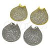Oro Laminado Stud Earring, Gold Filled Style with White Cubic Zirconia, Polished, Golden Finish, 02.436.0027