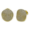 Oro Laminado Stud Earring, Gold Filled Style with White Cubic Zirconia, Polished, Golden Finish, 02.436.0031