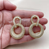Oro Laminado Stud Earring, Gold Filled Style Baguette Design, Polished, Golden Finish, 02.436.0034