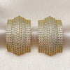 Oro Laminado Stud Earring, Gold Filled Style with White Cubic Zirconia, Polished, Golden Finish, 02.436.0036