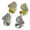 Oro Laminado Stud Earring, Gold Filled Style with White Cubic Zirconia, Polished, Golden Finish, 02.436.0042