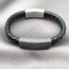 Stainless Steel Fancy Bracelet, Polished, Steel Finish, 03.450.0002.09 (Thickness, 9 Inches Length)