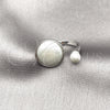 Rhodium Gold Filled Multi Stone Ring, Ball Design, with Ivory Pearl, Polished, Rhodium Finish, 01.438.0006 (One size fits all)