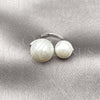 Rhodium Gold Filled Multi Stone Ring, Ball Design, with Ivory Pearl, Polished, Rhodium Finish, 01.438.0007 (One size fits all)