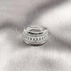 Rhodium Gold Filled Multi Stone Ring, Miami Cuban Design, with White Micro Pave, Polished, Rhodium Finish, 01.438.0010 (One size fits all)