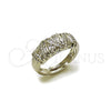 Rhodium Gold Filled Multi Stone Ring, with White Cubic Zirconia, Polished, Rhodium Finish, 01.438.0011 (One size fits all)