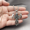Stainless Steel Pendant Necklace, Polished, Steel Finish, 04.451.0001.24 (03 MM Thickness, 24 Inches Length)