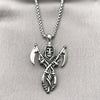 Stainless Steel Pendant Necklace, Polished, Steel Finish, 04.451.0001.24 (03 MM Thickness, 24 Inches Length)