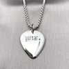 Stainless Steel Pendant Necklace, Heart Design, Polished, Steel Finish, 04.451.0004.24 (03 MM Thickness, 24 Inches Length)