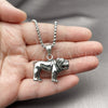 Stainless Steel Pendant Necklace, Dog Design, Polished, Steel Finish, 04.451.0006.24 (03 MM Thickness, 24 Inches Length)