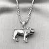Stainless Steel Pendant Necklace, Dog Design, Polished, Steel Finish, 04.451.0006.24 (03 MM Thickness, 24 Inches Length)