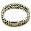 Stainless Steel Solid Bracelet, Polished, Steel Finish, 03.222.0002.09 (Thickness, 9 Inches Length)