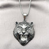 Stainless Steel Pendant Necklace, Polished, Steel Finish, 04.222.0001.24 (03 MM Thickness, 24 Inches Length)