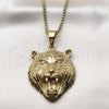 Stainless Steel Pendant Necklace, Polished, Golden Finish, 04.222.0001.1.20 (03 MM Thickness, 20 Inches Length)