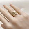 Oro Laminado Multi Stone Ring, Gold Filled Style Infinite Design, with White Cubic Zirconia, Polished, Golden Finish, 01.310.0049 (One size fits all)
