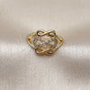 Oro Laminado Multi Stone Ring, Gold Filled Style Infinite Design, with White Cubic Zirconia, Polished, Golden Finish, 01.310.0049 (One size fits all)