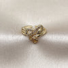 Oro Laminado Multi Stone Ring, Gold Filled Style Infinite Design, with White Cubic Zirconia, Polished, Golden Finish, 01.310.0051 (One size fits all)