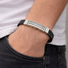 Stainless Steel Fancy Bracelet, Greek Key Design, Polished, Steel Finish, 03.219.0001.08 (10 MM Thickness, 8 Inches Length)