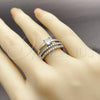 Rhodium Gold Filled Multi Stone Ring, with White Cubic Zirconia, Polished, Rhodium Finish, 01.323.0001 (One size fits all)