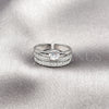 Rhodium Gold Filled Multi Stone Ring, with White Cubic Zirconia, Polished, Rhodium Finish, 01.323.0001 (One size fits all)