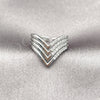 Rhodium Gold Filled Multi Stone Ring, with White Cubic Zirconia, Polished, Rhodium Finish, 01.323.0002 (One size fits all)