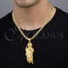 Oro Laminado Religious Pendant, Gold Filled Style San Judas Design, Polished, Golden Finish, 05.210.0019