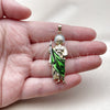 Oro Laminado Religious Pendant, Gold Filled Style San Judas Design, Polished, Tricolor, 05.210.0020.1