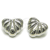 Rhodium Gold Filled Stud Earring, Heart Design, Polished, Rhodium Finish, 02.455.0001