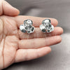 Rhodium Gold Filled Stud Earring, Flower Design, Polished, Rhodium Finish, 02.455.0003
