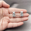 Rhodium Gold Filled Stud Earring, Teddy Bear Design, Polished, Rhodium Finish, 02.455.0006
