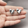 Rhodium Gold Filled Stud Earring, Heart Design, Polished, Rhodium Finish, 02.455.0011