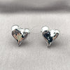 Rhodium Gold Filled Stud Earring, Heart Design, Polished, Rhodium Finish, 02.455.0011