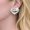 Rhodium Gold Filled Stud Earring, Heart Design, Polished, Rhodium Finish, 02.455.0013