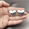 Rhodium Gold Filled Stud Earring, Heart Design, Polished, Rhodium Finish, 02.455.0013
