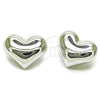 Rhodium Gold Filled Stud Earring, Heart Design, Polished, Rhodium Finish, 02.455.0013
