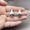 Rhodium Gold Filled Stud Earring, Teardrop Design, Polished, Rhodium Finish, 02.455.0014