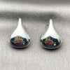 Rhodium Gold Filled Stud Earring, Teardrop Design, Polished, Rhodium Finish, 02.455.0014