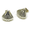 Rhodium Gold Filled Stud Earring, Shell Design, Polished, Rhodium Finish, 02.455.0023