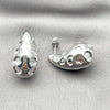 Rhodium Gold Filled Stud Earring, Teardrop Design, Polished, Rhodium Finish, 02.455.0024
