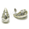 Rhodium Gold Filled Stud Earring, Teardrop Design, Polished, Rhodium Finish, 02.455.0024