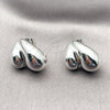Rhodium Gold Filled Stud Earring, Heart Design, Polished, Rhodium Finish, 02.455.0025