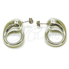 Rhodium Gold Filled Stud Earring, Teardrop Design, Polished, Rhodium Finish, 02.455.0031