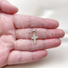 Oro Laminado Religious Pendant, Gold Filled Style Cross Design, with White Cubic Zirconia, Polished, Golden Finish, 05.213.0206