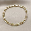 Oro Laminado Basic Bracelet, Gold Filled Style Polished, Golden Finish, 03.213.0436.07 (Thickness, 8 Inches Length)